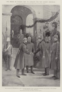 Het bezoek van de Prins van Wales aan Duitsland voor de verjaardag van de keizer door Henry Charles Seppings Wright